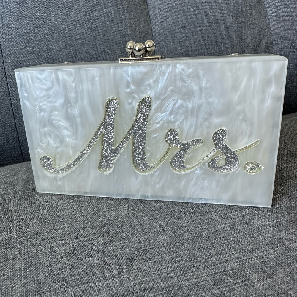 Mrs. Acrylic Bridal Handbag Clutch